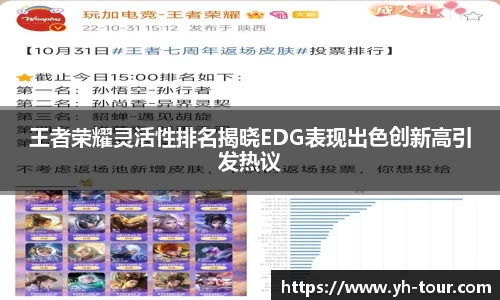 王者荣耀灵活性排名揭晓EDG表现出色创新高引发热议